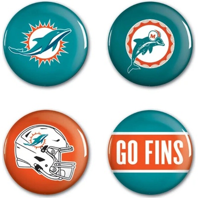 Wincraft sada placek Miami Dolphins NFL button 4 ks