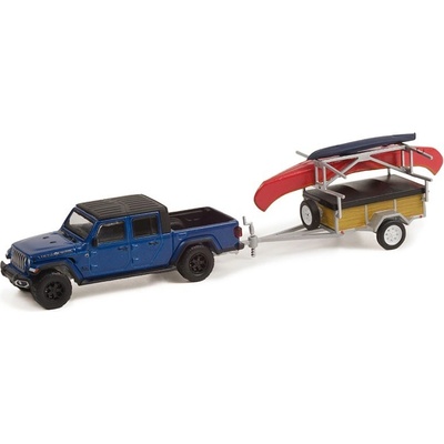 GreenLight Jeep Gladiator Texas Trail & Canoe Trailer & Canoe Rack 1:64