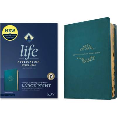 KJV Life Application Study Bible, Third Edition, Large Print Leatherlike, Teal Blue, Indexed, Red Letter TyndaleImitation Leather