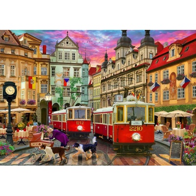 Bluebird Puzzle - Puzzle Prague Trolley's - 1 000 piese