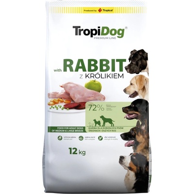 Tropidog Premium Adult M/L bohaté na králika a ryžu 12 kg