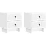 vidaXL Нощен шкаф 2 бр. Бял гланц 43 x 34, 5 x 47, 5 см (893844)
