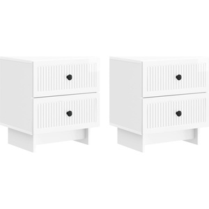 vidaXL Нощен шкаф 2 бр. Бял гланц 43 x 34, 5 x 47, 5 см (893844)