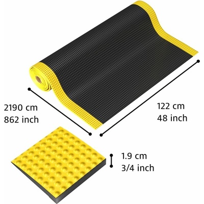 Notrax 782 Sky Trax Špičková ergonomická protiúnavová rohož čierna / žltá 122 cm x 21.9m