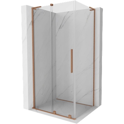 Mexen Velar L плъзгаща се душ кабина 100 x 120 см, прозрачна, матиран мед - 871-100-120-03-65 (871-100-120-03-65)