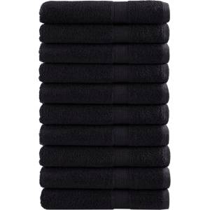 vidaXL Премиум кърпи за сауна SOLUND 10 бр черни 80x200 см 600 gsm (137436)
