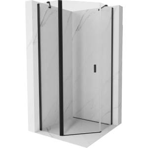 Mexen Mist петостенна душ кабина с врата 100 x 100 см, прозрачна, черна - 8A8-100-100-70-00 (8A8-100-100-70-00)