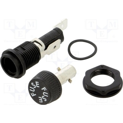 EATON/BUSSMANN BK-HTB-26M-R Zásuvka s krytkou; 5x20mm; 16A; 250VAC; HTB; na panel; černá