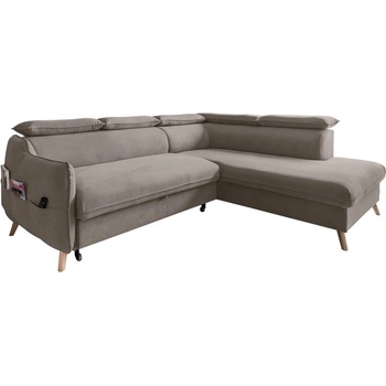 Miuform Светлокафяв кадифен ъглов разтегателен диван (десен ъгъл) Sweet Harmony - Miuform (1416MO233)