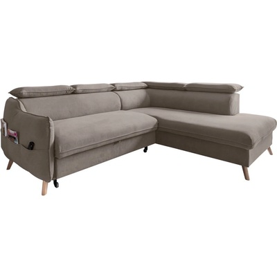 Miuform Светлокафяв кадифен ъглов разтегателен диван (десен ъгъл) Sweet Harmony - Miuform (1416MO233)