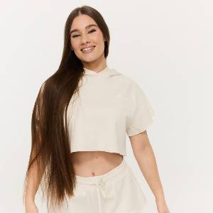 GymBeam Дамски суичър Relay Cropped Pearl XXL