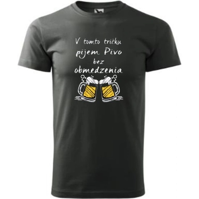 Vtipné tričko pivo sieťka šedé