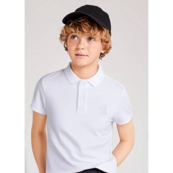 MAYORAL Поло тениска къс ръкав бродерия в бяло за момче Майорал