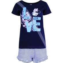 Eplusm Dámské MINNIE MOUSE krátký rukáv modré proužky Modrá
