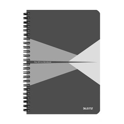 Leitz Тетрадка Leitz Office, Ламиниран картон, Гъвкава корица, A5, 90 листа, Спирала, Математика, Сив (44580085) (44580085)