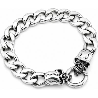 Solla Skull Forge pánsky náramok zo zliatiny strieborný CH-M-NR13