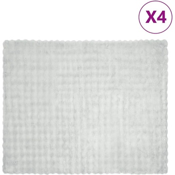 vidaXL Пухено одеяло от зайче 4 pcs Сив 130 x 150 cm Полиестер (42021813)