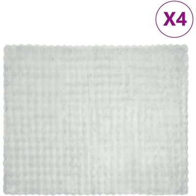 vidaXL Анти-слип изкуствено одеяло от заешка козина Olite 4 pcs Сив (42021813)