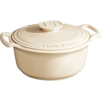 Emile Henry Керамична тенджера Sublime Ø 28, 5 см, 4л - цвят екрю (EH 4740-56)