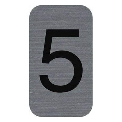 Informačná tabuľka, samolepiaca, 2,5x4,4 cm, hliníkový vzhľad, EXACOMPTA, č. 5