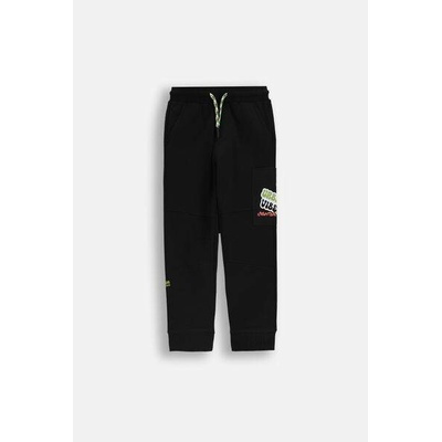 COCCODRILLO Slim fit tepláky černé s nápisy a kapsami