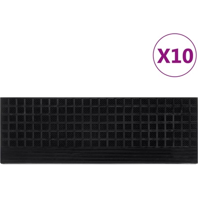 vidaXL Постелки за стъпала 10 бр 25x75 см гума (155639)