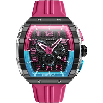 Nubeo Мъжки часовник Nubeo Magellan Bubblegum Pink Retrograde Chronograph (NB-6088-07)