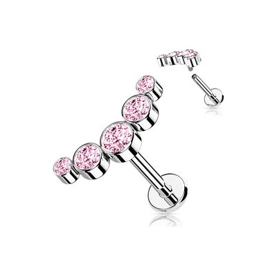 Šperky4U Piercing do brady se zirkony LB1113P-1208