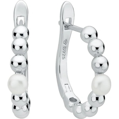 Gaura Pearls stříbrné náušnice s bílou perlou Chantal SK23476EL stříbrná Bílá