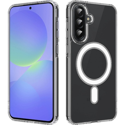 Samsung Прозрачен Магнитен Калъф за Samsung S26 - TPU+Акрил, Повдигнати ръбове, Прозрачен