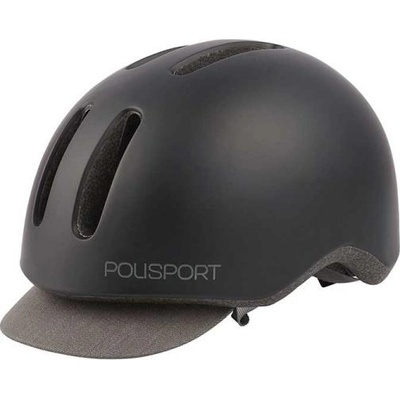 Polisport Каска за велосипед Polisport Commuter Urban черна с LED светлина