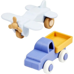 Nattou Силиконови играчки Nattou - Камионче и самолет, Blue (874083)