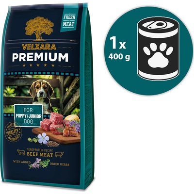 Velxara Premium Dog Junior Monoprotein Beef Meat 12 kg