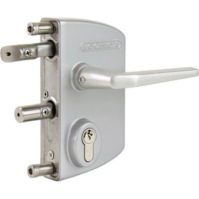 LOCINOX LAKQ ZILV - komplet zámkovej krabice pre profil 30 až 50 mm, pre krídlové bránky, strieborný LAKQ3030U2L_ZILV