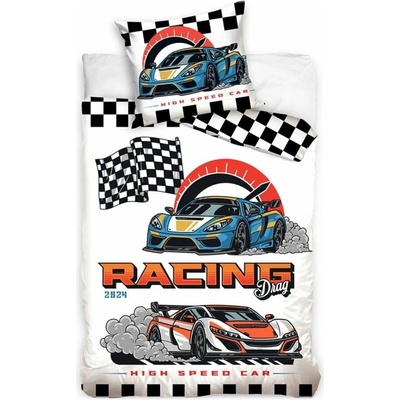 BedTex bavlna obliečky Pretekárske autá motív Drag Racing 100% bavlna Renforcé 70x90 140x200