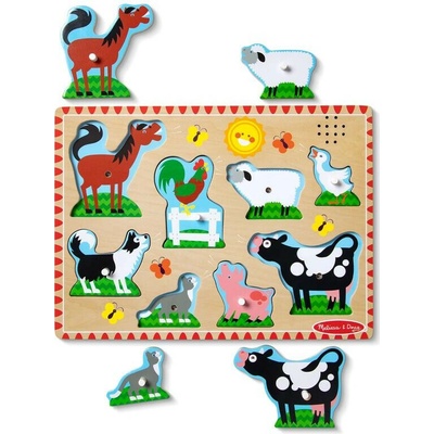 Melissa & Doug puzzle so zvukmi Zvieratká na farme