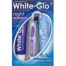 White Glo Night & Day Toothpaste sada zubná pasta Day Toothpaste 100 g + nočný gél Night Gel 85 g + zubná kefka 1 ks