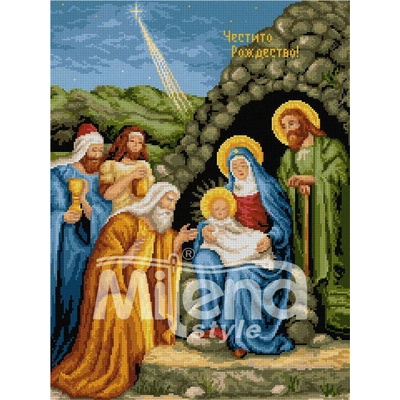 Milena Style Раждането на Младенеца - гоблен със схема конци dmc 1: 1