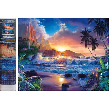 Norimpex - Puzzle Diamond Painting Západ slnka na ostrove 30x40cm - 1 - 39 piese