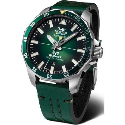 Vostok Europe NH35/225A710 zelený kožený remienok