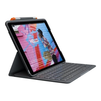 Logitech Slim Folio QWERTY Датски, Финландски, Норвежки, Шведски Блутут Сив (920-011428) (920-011428)
