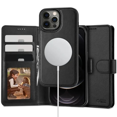 Tech-Protect Калъф с отделение за карти Tech-Protect Wallet MagSafe за iPhone 12 / 12 Pro, черен (9490713935699)