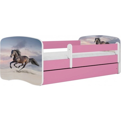 Kocot kids Babydreams běžící kůň růžová se šuplíky s matrací
