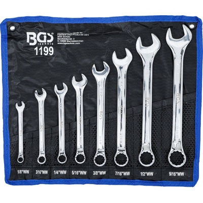 BGS technic Sada očkoplochých klíčů palcové velikosti 1/8" - 9/16" Withworth 8dílná BGS 1199