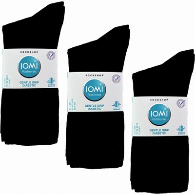 Iomi 6 párov pánske Diabetik Bambusové tenké ponožky čierne
