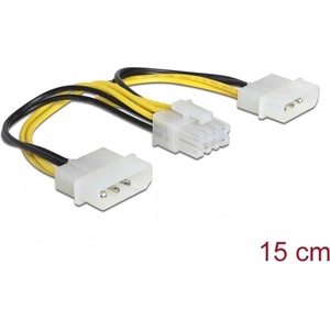 Delock Захранващ кабел DELOCK 2x 4 пина Molex мъжки 8 пина EPS мъжки 15cm 83410 (83410)