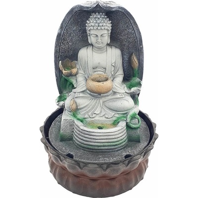 Nefertitis Pokojová fontána Buddha na lotosovém květu 26 cm – Zbozi.Blesk.cz