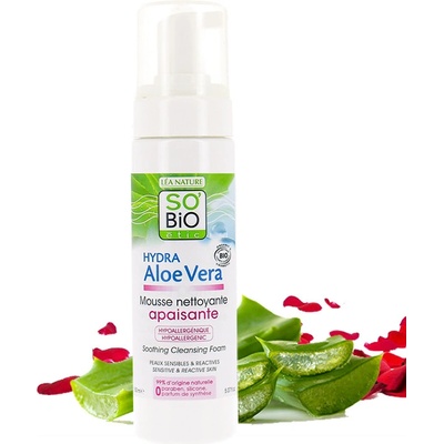 SO'BiO ÉTIC Pěna čisticí zklidňující HYDRA Aloe Vera 150 ml