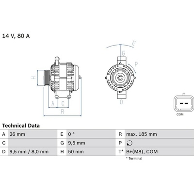 Generátor BOSCH 0 986 082 880 (0986082880)