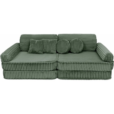 MeowBaby Churros detská modulárna pohovka Premium Olive Sage Green